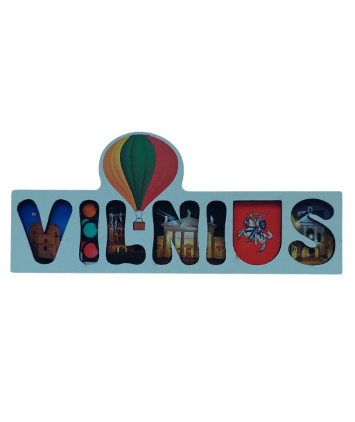 Vilnius šaldytuvo magnetas su miesto simboliais